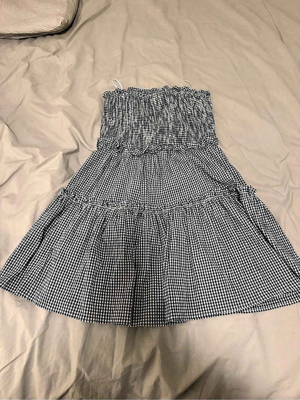 ALTAR'D STATE Gingham Mini Dress in Black & White Like New